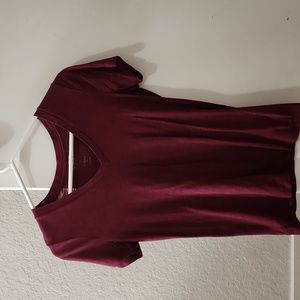 Red v-neck T-shirt